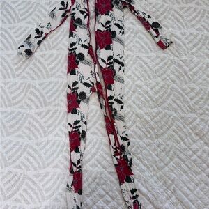 Floral Kids Pajamas - Red and White